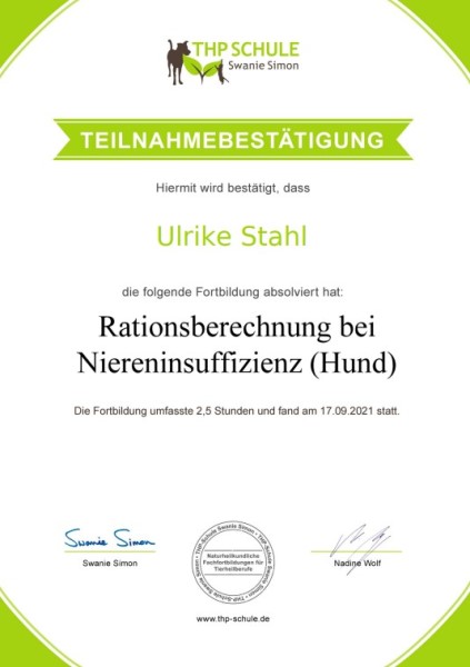 Rationsberechnung bei Niereninsuffizienz (Hund)