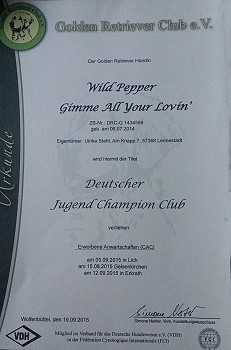 Mimmi Deutscher Jugend Champion Club 
